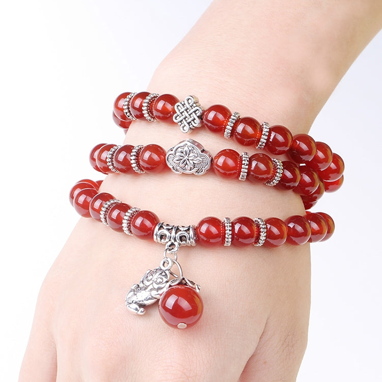Fashion Jewelry Accessory Garnet Beads Bracelet, Red Agate & Elephant, Red Agate & Pi Xiu, Violitde, Garnet, Blue Sandstone & Calabash, Red Agate & Buddha Head, Aquamarine & Longevity Lock, White Jade, Pink Crystal & Cat, Pink Crystal & Elephant & Fish