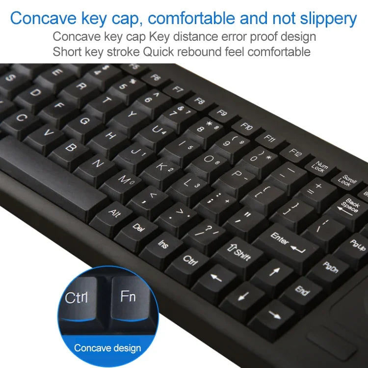 DS-8900 PS / 2 Interface Prevent Water Splashing Laser Engraving Character One-piece Wired Trackball Keyboard, Length: 1.5m, DS-8900 PS/2