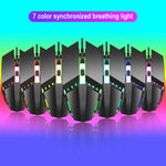 HXSJ S200 USB2.0 1600dpi Adjustable 4-Keys Colorful Glowing Wired Gaming Mouse, Length: 1.5m