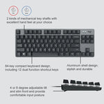 Logitech K835 Mini Mechanical Wired Keyboard, Green Shaft, Green Shaft
