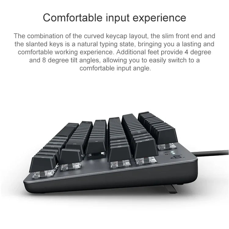 Logitech K835 Mini Mechanical Wired Keyboard, Green Shaft, Green Shaft