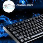 ZGB Q9 104 Keys USB Wired Grid Texture General Gaming Office Keyboard