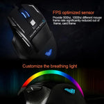 AULA Series SoulKiller II Colourful Light 7D Optical Competitive USB Wired Game Mouse, Maximum Resolution of 3500 DPI, SoulKiller II(B)