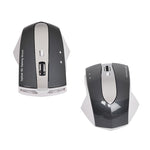 MZ-011 2.4GHz 1600DPI Wireless Rechargeable Optical Mouse with HUB Function, White + Royal Blue, Pearl White, Blue, Silver, Black, Black Silver
