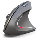 HXSJ T29 Bluetooth 3.0 Wireless Bluetooth 6-Keys 2400 DPI Adjustable Ergonomics Optical Vertical Mouse, 6 Buttons T29 Grey