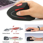 HXSJ T29 Bluetooth 3.0 Wireless Bluetooth 6-Keys 2400 DPI Adjustable Ergonomics Optical Vertical Mouse, 6 Buttons T29 Grey
