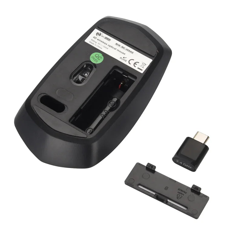 MCSaite MC-369AG USB-C / Type-C 1600DPI Three-speed Adjustable 4-button Wireless Optical Mouse