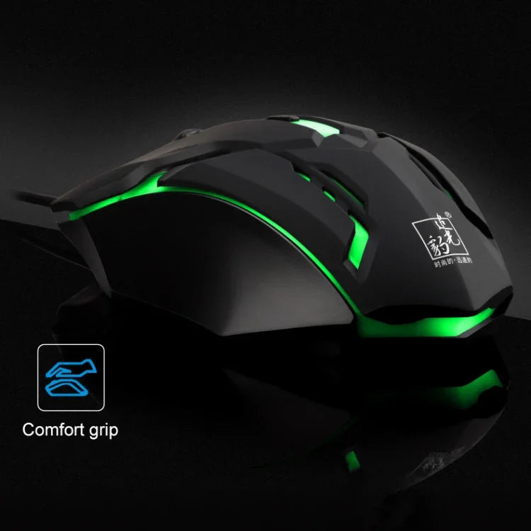 Chasing Leopard K2 USB LED Backlight 1600DPI Three-speed Adjustable Wired Optical Gaming Mouse, Length: 1.3m, K2