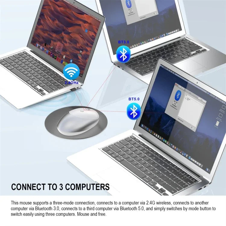 HXSJ T36 2.4G Bluetooth 5.0+3.0 Three-mode Silent Design Wireless Bluetooth Mouse