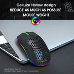 HXSJ T66 7 Keys Colorful Lighting Programmable Gaming Wireless Mouse, T66(White)
