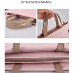 PU Waterproof Laptop Handbag Crossbody Bag for 13.3 inch Laptops, 13.3 inch (Pink)