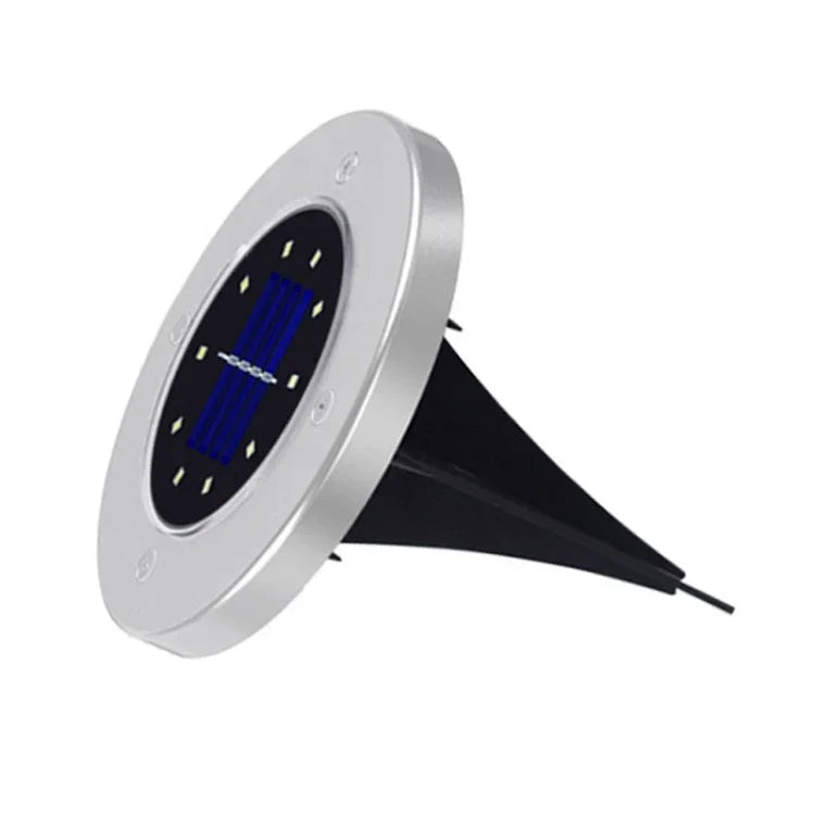 2 PCS 10 LEDs Solar Powered Buried Light Under Ground Lamp IP65 Waterproof Outdoor Garden Street Light, 10 LEDs