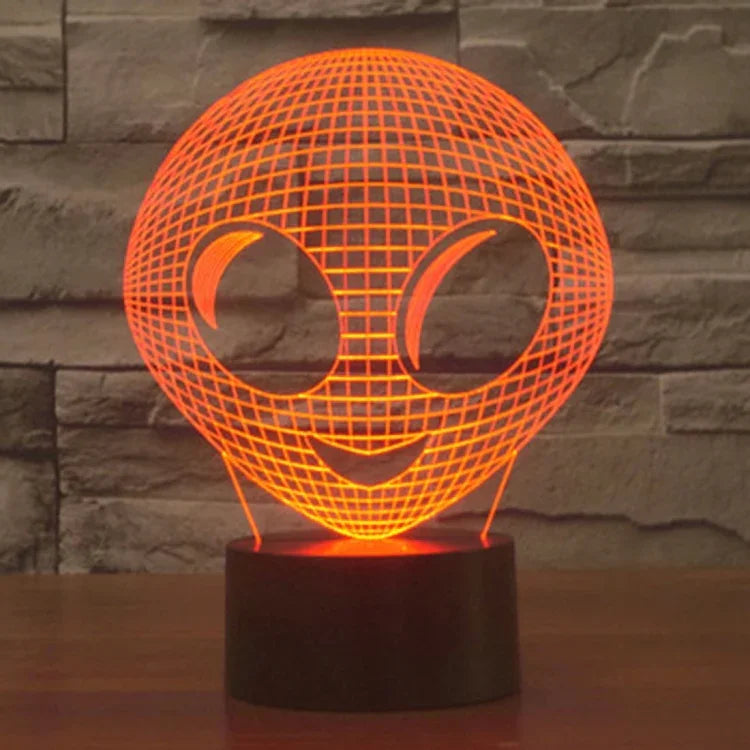 7 Color Discoloration Creative Visual Stereo Lamp Desk Lamp Night Light, Alien Style