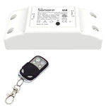 Sonoff 433MHz DIY WiFi Smart Wireless Remote Control Timer Module Power Switch with 4-keys Remote Control for Smart Home, Support iOS and Android, 433MHz with Remote Control