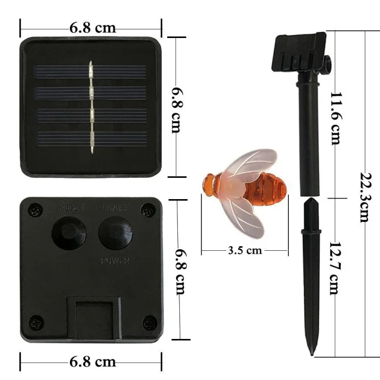 6.5m 30 LEDs Bee Solar Powered Warm White Outdoor Garden Decorative String Light Fairy Lamp with 100mA / 1.2V Solar Panel, 30 LEDs