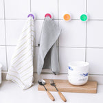 Self-Adhesive Hooks Towel, Green, Purple, Orange, Rose