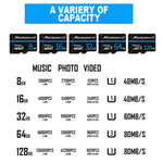 MICRODATA 128GB U3 Blue Line and Black TF(Micro SD) Memory Card, 128GB