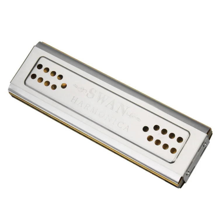 Swan SW24-12A 24-holes Double-sided Harmonica Beginner Polyphony Box Adult Children Beginners Performance, SW24-12A 24-holes Polyphonic Harmonica