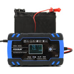 FOXSUR 12V-24V Car Motorcycle Truck Repair Battery Charger AGM Charger, UK Plug (Blue), UK Plug Blue