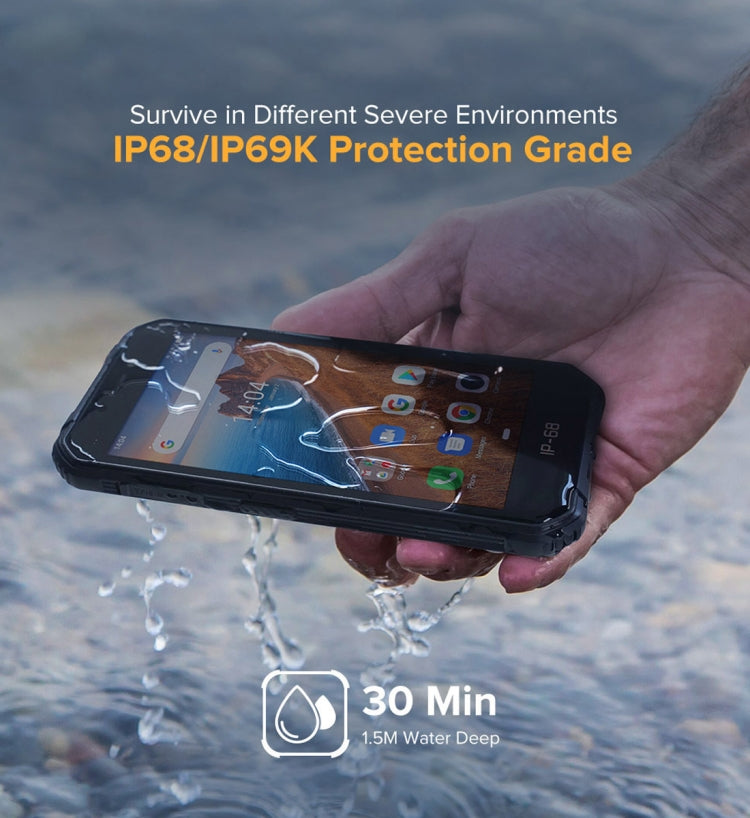 IP68/IP69K Waterproof Dustproof Shockproof, Face Identification, 4000mAh Battery, 5.0 inch Android 9.0 MTK6580A/W Quad Core up to 1.3GHz, Network: 3G, Armor X6 2GB+16GB