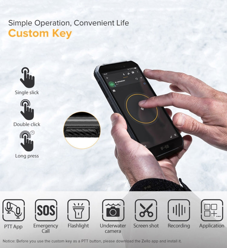 IP68/IP69K Waterproof Dustproof Shockproof, Face Identification, 4000mAh Battery, 5.0 inch Android 9.0 MTK6580A/W Quad Core up to 1.3GHz, Network: 3G, Armor X6 2GB+16GB