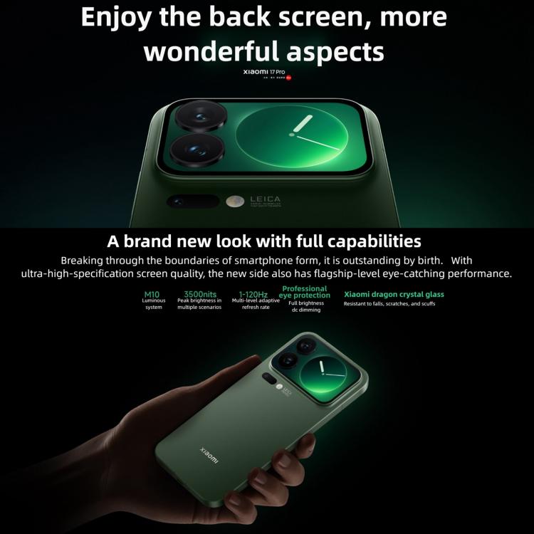 Xiaomi 17 Pro, 12GB+256GB, 3D Ultrasonic Fingerprint, 6.3 inch Xiaomi HyperOS 3 Snapdragon 8 Elite Gen 5 Octa Core, NFC, Network: 5G, 12GB+256GB