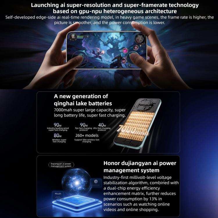 Honor Magic8, 12GB+512GB, Screen Fingerprint, 6.58 inch MagicOS 10.0 / Android 16 Snapdragon 8 Elite Gen 5th Octa Core, Network: 5G, NFC, OTG, 12GB+512GB