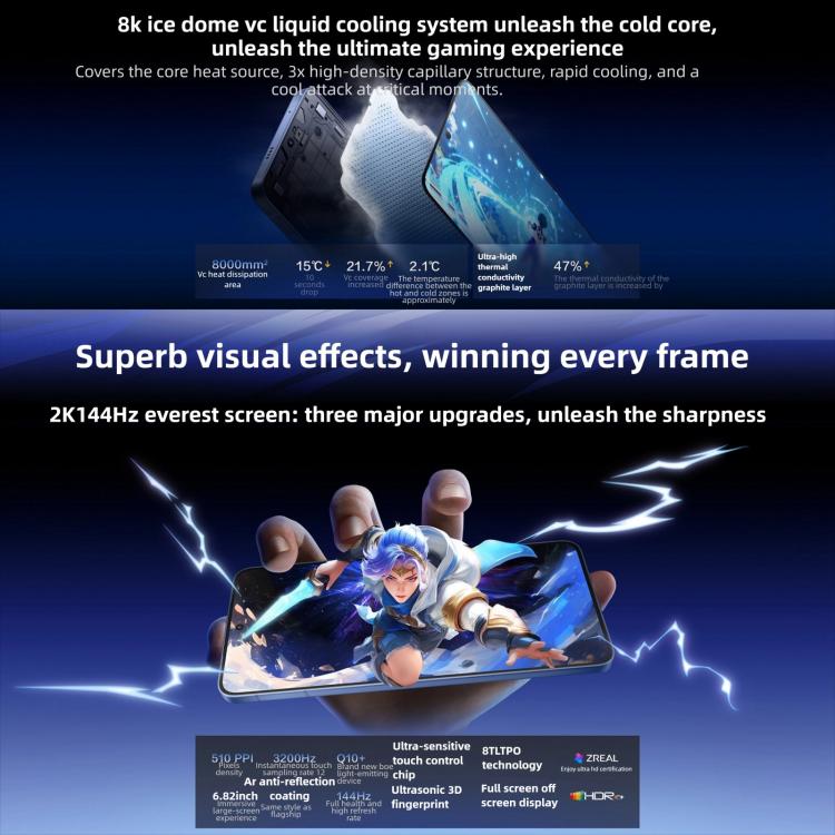 vivo iQOO Neo11, 12GB+256GB, Face ID / Screen Fingerprint Identification, 6.82 inch Android 16 OriginOS 6 Snapdragon 8 Elite Octa Core, OTG, NFC, Network: 5G, iQOO Neo11, 12GB+256GB