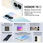 Triple Back Cameras, Screen Fingerprint Identification, 6.78 inch Magic UI 6.1 Dimensity 9000 Octa Core up to 3.05GHz, Network: 5G, OTG, NFC, Not Support Google Play, Honor 70 Pro+ 5G 12GB+256GB
