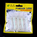 HENGJIA 5 PCS Squids Plastic Soft Baits Artificial Fishing Lures Bionic Fishing Bait, Length: 9 cm, Luminous, Colorful Pipe