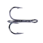 HENGJIA 20 PCS Classic Black High Carbon Steel Fishing Three-jaw Treble Hooks, 10# FH022