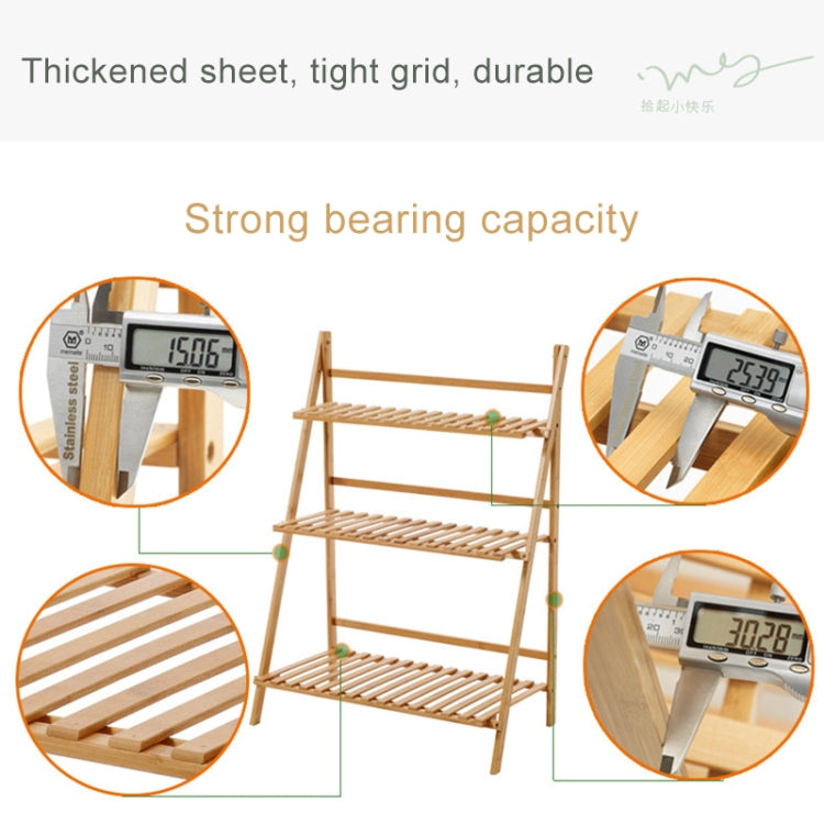 Bamboo 3-Tier Hanging Plant Stand Planter Shelves Flower Pot Storage Rack Folding Display Shelving Plants Shelf, Width: 70cm, 3-Tier Width: 70cm(Apricot), 3-Tier Width: 70cm(Green), 3-Tier Width: 70cm(White)