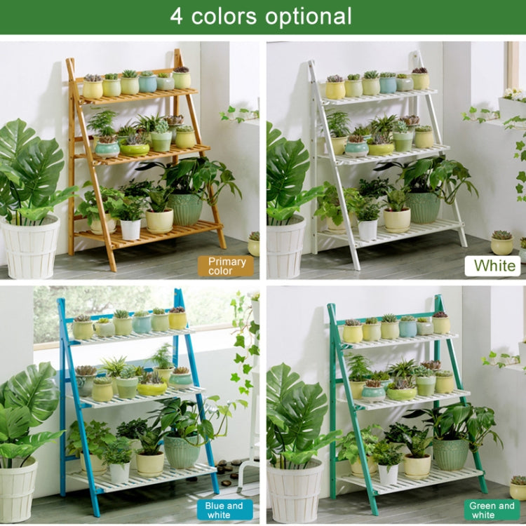 Bamboo 3-Tier Hanging Plant Stand Planter Shelves Flower Pot Storage Rack Folding Display Shelving Plants Shelf, Width: 70cm, 3-Tier Width: 70cm(Apricot), 3-Tier Width: 70cm(Green), 3-Tier Width: 70cm(White)