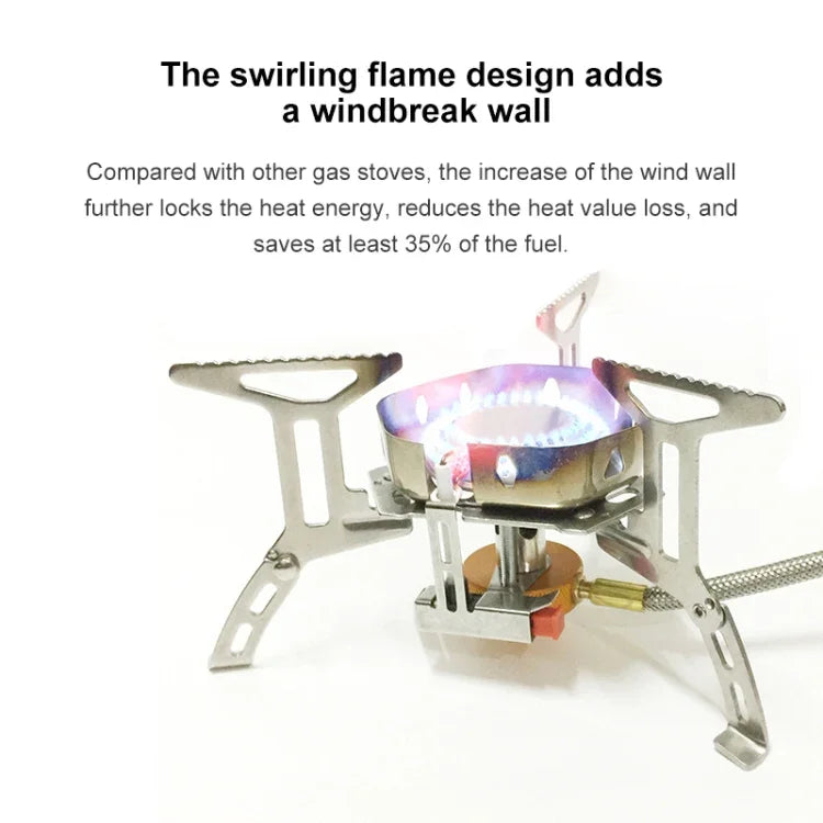 S187 Outdoor Portable Mini Stainless Steel Camping Stove Windproof Gas Stove, S187