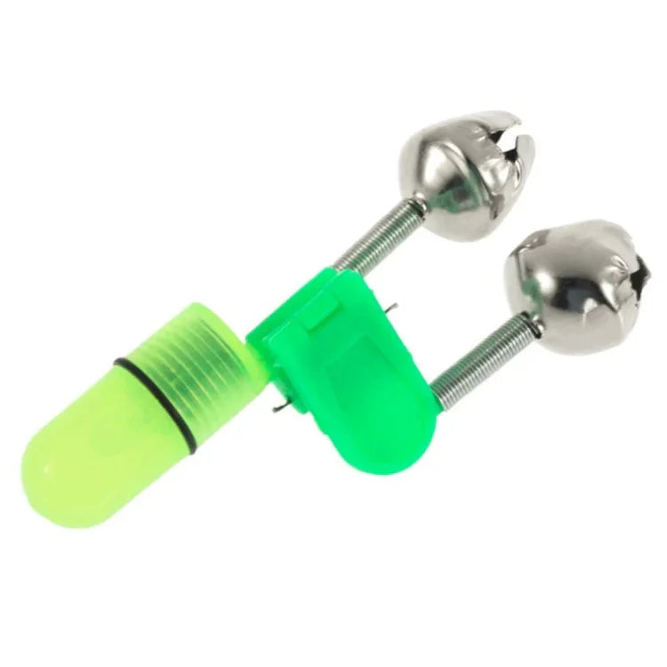 10 PCS Fishing Accessory Twin Bells Clip Fishing Bite Alarm with LED Night Light, Fishing Alarm Bells