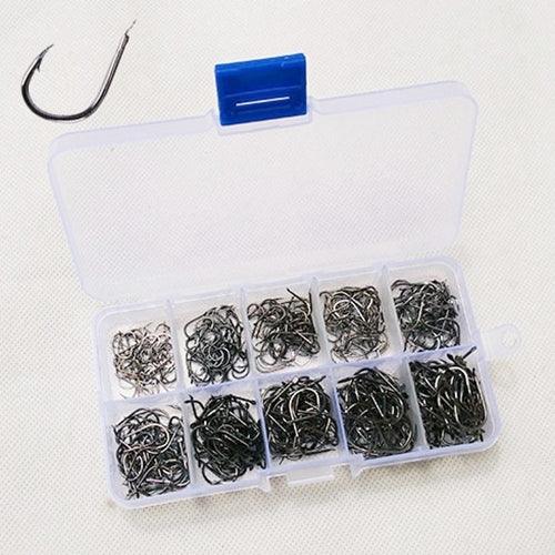ISE 500 PCS Mixed Size Fish Barbed Hook Fishing Hooks, 6-15 #