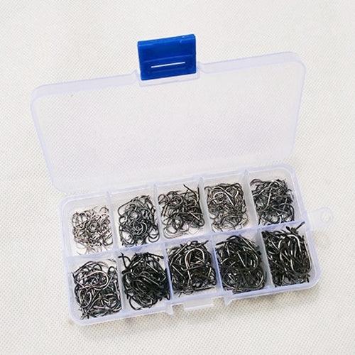 ISE 500 PCS Mixed Size Fish Barbed Hook Fishing Hooks, 6-15 #