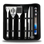10 in 1 Outdoor Tableware Set Camping Barbecue Tableware Picnic Tool Set with Thermometer, 10 in 1, with Thermometer