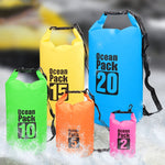 Outdoor Waterproof Single Shoulder Bag Dry Sack PVC Barrel Bag, Capacity: 5L, Capacity: 5L (Black), Capacity: 5L (Dark Blue), Capacity: 5L (Orange), Capacity: 5L (Pink), Capacity: 5L (Green), Capacity: 5L (Sky Blue), Capacity: 5L (Yellow)