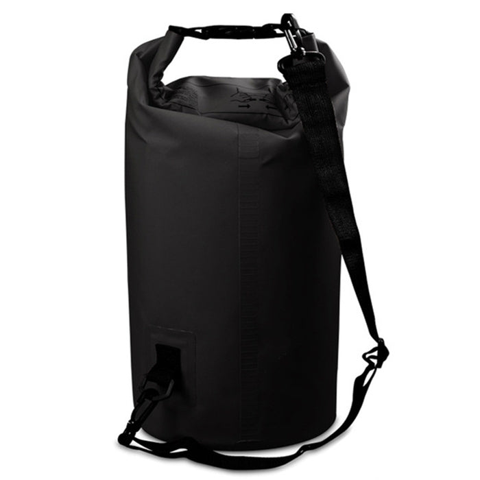Outdoor Waterproof Single Shoulder Bag Dry Sack PVC Barrel Bag, Capacity: 15L, Capacity: 15L (Yellow), Capacity: 15L (Black), Capacity: 15L (Dark Blue), Capacity: 15L (Orange), Capacity: 15L (Pink), Capacity: 15L (Green), Capacity: 15L (Sky Blue)