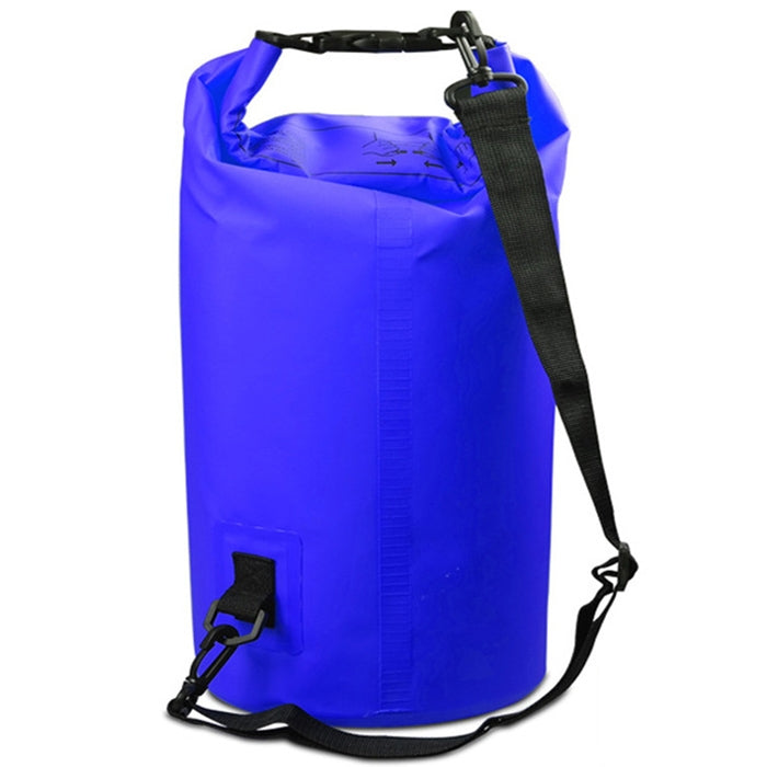 Outdoor Waterproof Single Shoulder Bag Dry Sack PVC Barrel Bag, Capacity: 15L, Capacity: 15L (Yellow), Capacity: 15L (Black), Capacity: 15L (Dark Blue), Capacity: 15L (Orange), Capacity: 15L (Pink), Capacity: 15L (Green), Capacity: 15L (Sky Blue)