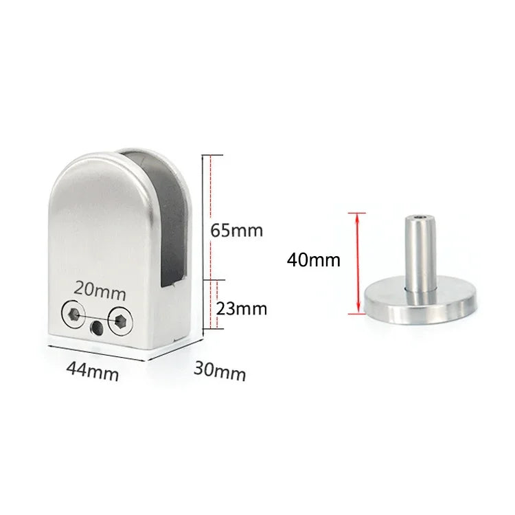 304 Stainless Steel Glass Fish Mouth Support Rod Fixing Clip with 14x40mm Rod, Specification: XL, XL, with 14x40mm Rod
