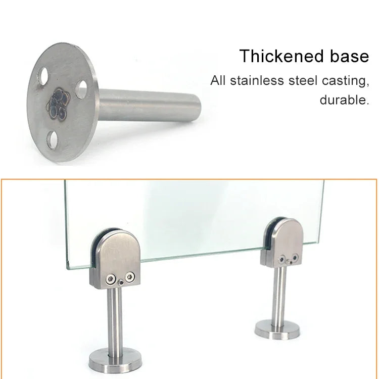 304 Stainless Steel Glass Fish Mouth Support Rod Fixing Clip with 14x80mm Rod, Specification: XL, XL, with 14x80mm Rod