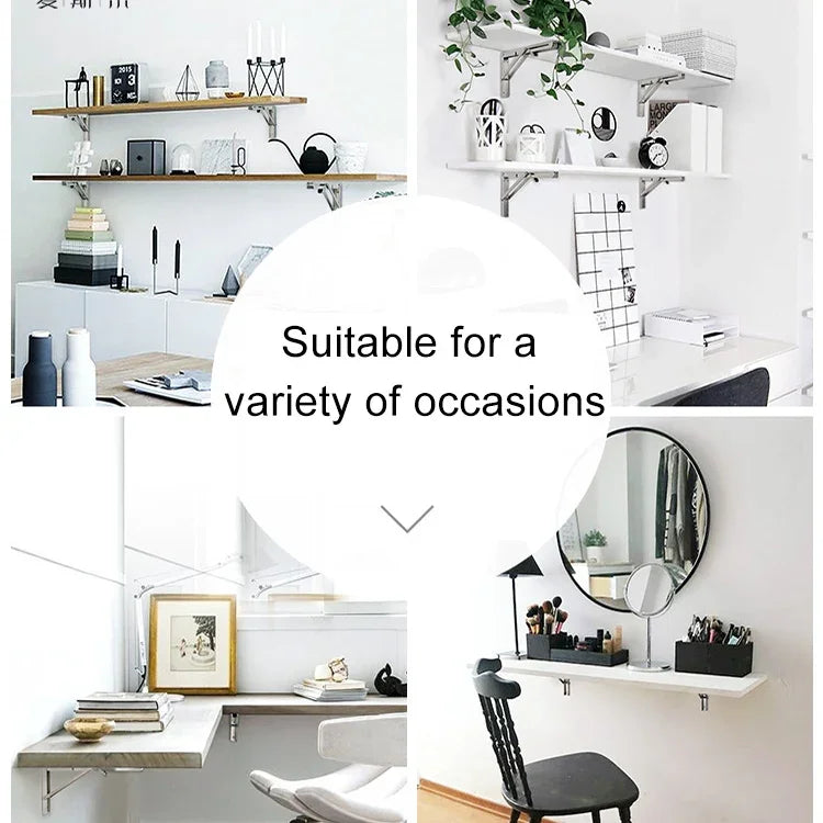 14 inch K Type Wall-mounted Foldable Stainless Steel Spring Storage Shelf for Dining Table, 14 inch