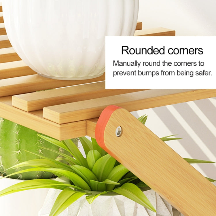 4-Layer Balcony Living Room Collapsible Solid Wood Flower Stand Potted Planting Shelves, Length: 50cm, 50cm 4-Layer