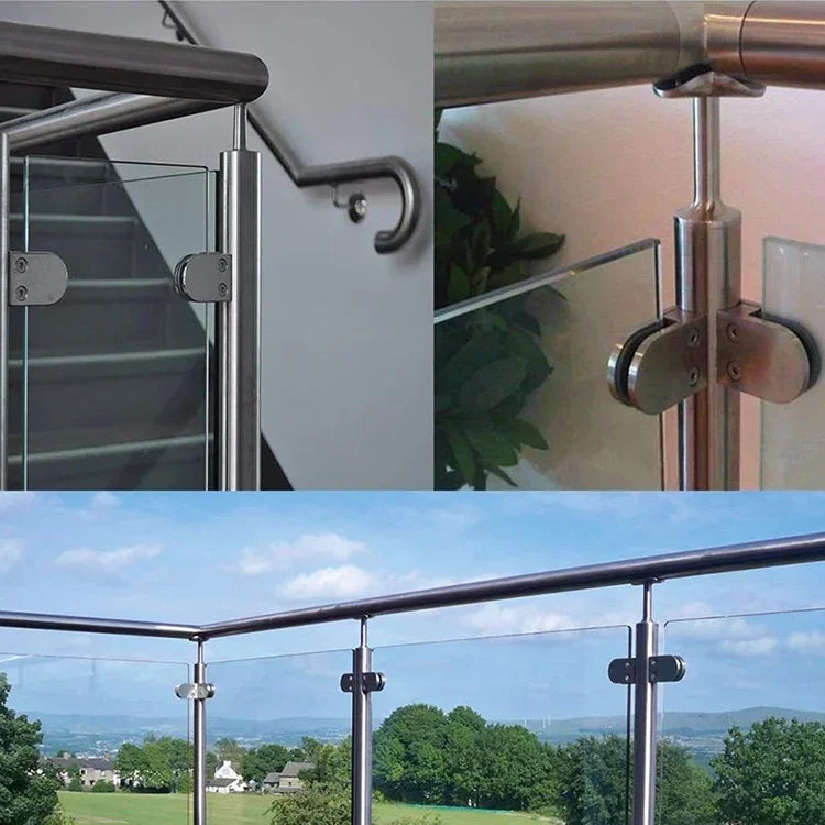 5-8mm Concave Curved Bottom Matte Polished  201 Stainless Steel Fixed Clip Railing Glass Wood Layer Board Clamp Bracket, 5-8mm, Curved Bottom, 201 Stainless Steel