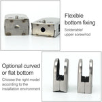 5-8mm Flat Bottom Matte Polished  201 Stainless Steel Fixed Clip Railing Glass Wood Layer Board Clamp Bracket, 5-8mm, Flat Bottom, 201 Stainless Steel