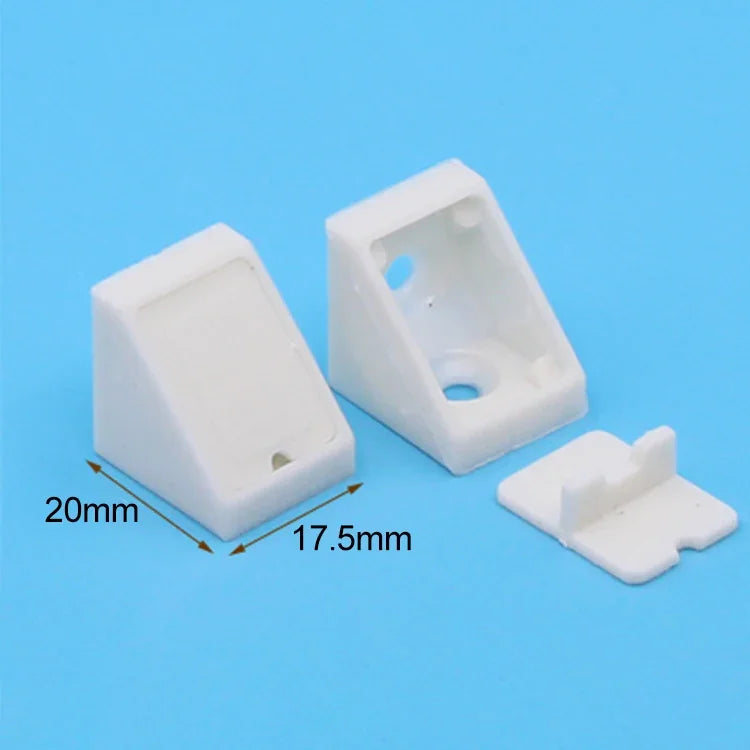 200 PCS Plastic Thickened Detachable Corner Connector Furniture Right Angle Board Bracket with Cover, Size: S (White), With Cover, Size: S (White)