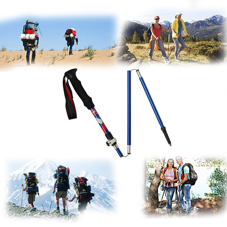 5 Node Portable Foldable Aluminium Alloy Alpenstocks Trekking Poles, Folding Length : 35CM, Folding Length : 35CM (Green), Folding Length : 35CM (Blue), Folding Length : 35CM (Red), Folding Length : 35CM (Black)