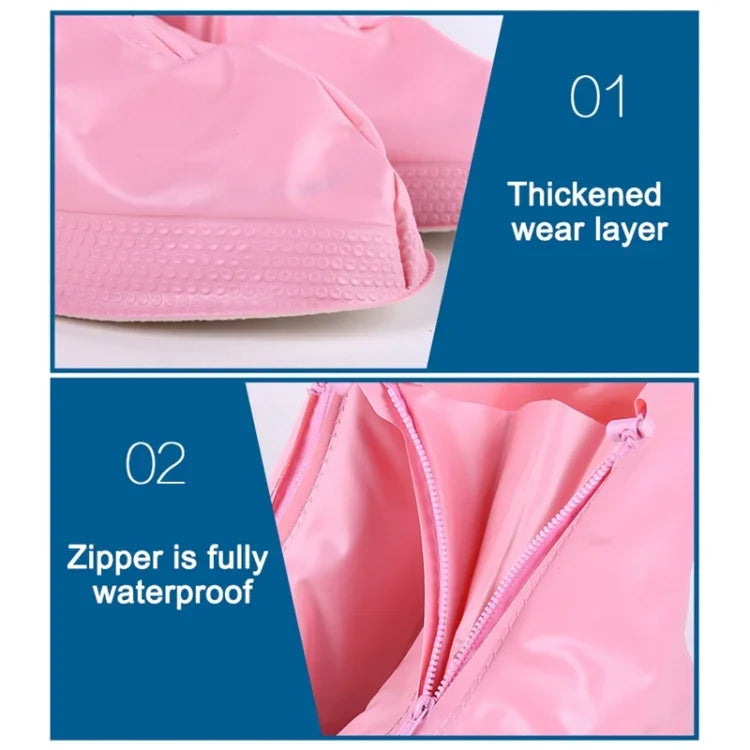 Fashion Children PVC Non-slip Waterproof Thick-soled Shoe Cover Size: XL, Size: XL